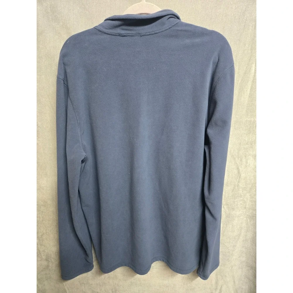 Eddie Bauer Mens Blue Quarter Zip Fleece Pullover Mock Neck Sweater Large